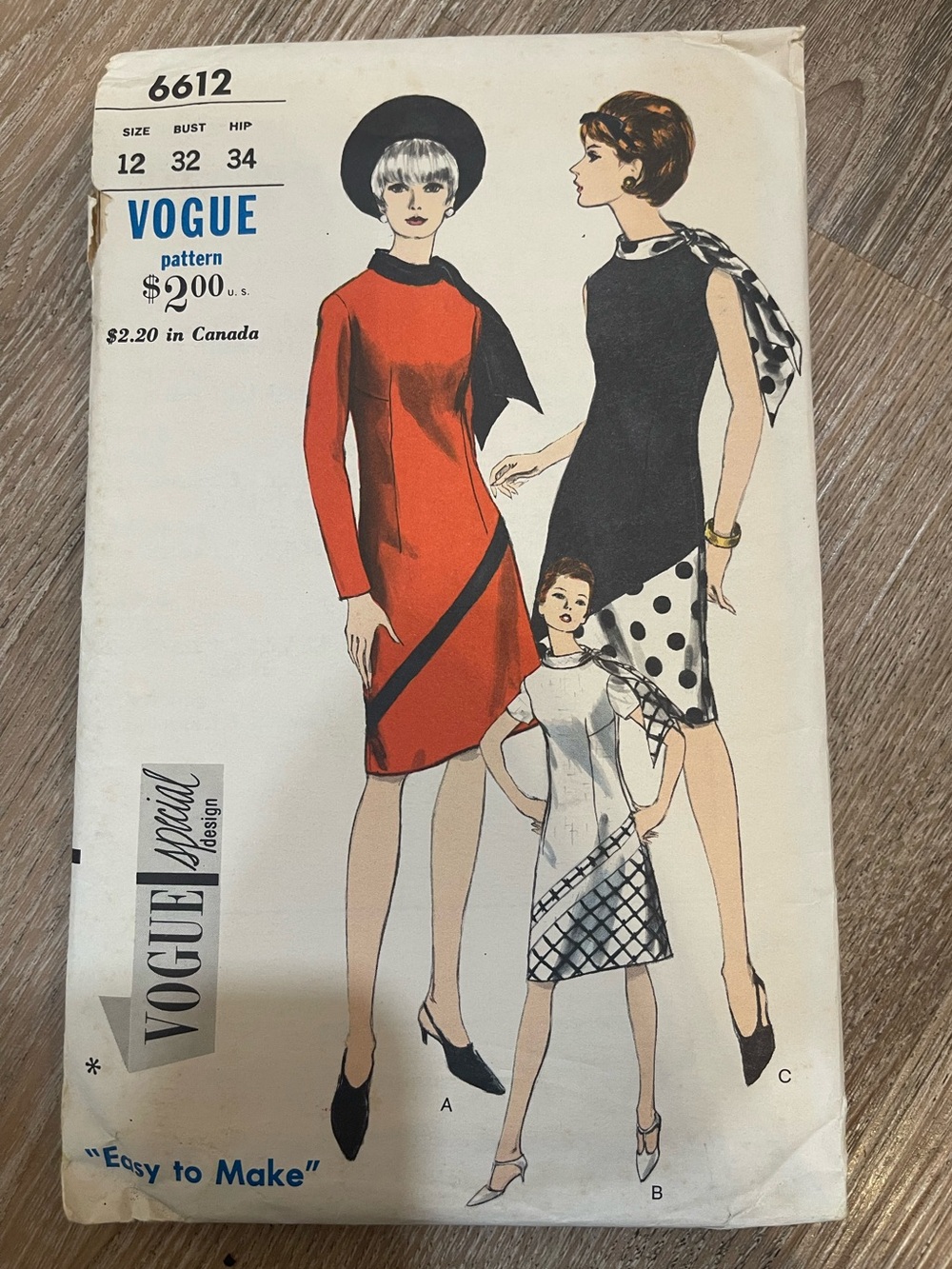 Vogue Long-Sleeve Midi Sheath Dress pattern- 6612